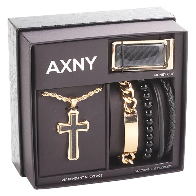 Mens Gentlemen''s Classics(tm) Gold Necklace/Bracelet/Money Clip Set
