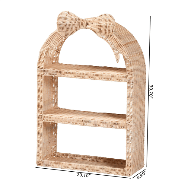 bali & pari Creusa Natural Rattan Wall Shelf