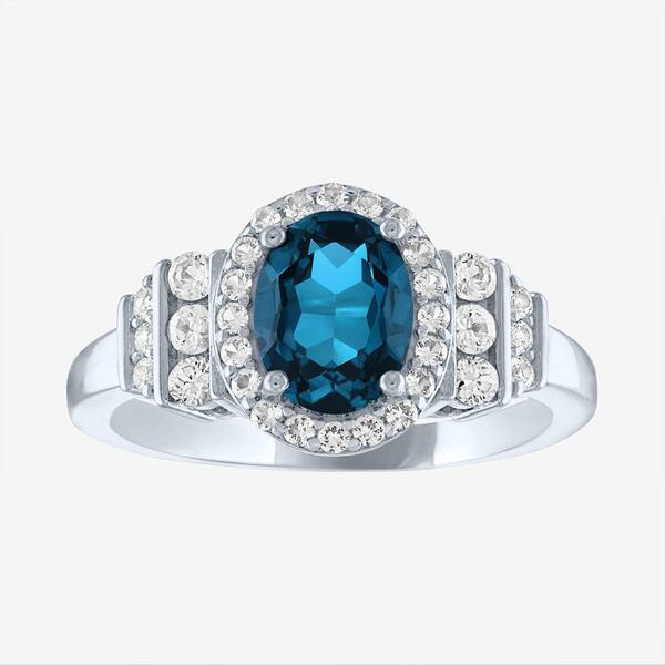 Gemstone Classics&#40;tm&#41; Oval London Blue Topaz & Sapphire Ring - image 