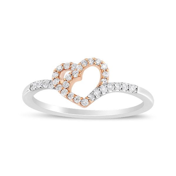 Haus of Brilliance 14kt. Gold Plated Diamond Heart Promise Ring