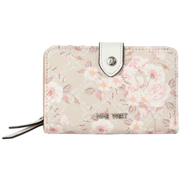 Womens Nine West Norah French Wallet - Milk Logo Floral - image 