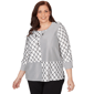 Plus Size Alfred Dunner Crowd Pleaser Spliced Diamond Textured T - image 1