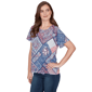 Womens Ruby Rd. French Riviera Short Sleeve Patchwork Tee - image 3