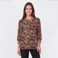 Petite Bonnie Evans 3/4 Sleeve Falling Foliage Hacci Sweater - image 1