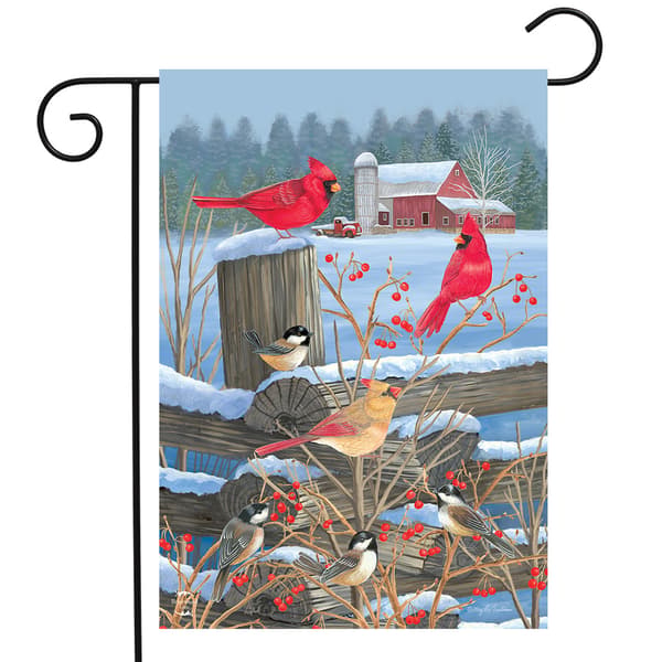 Briarwood Lane Birds of Winter Garden Flag - image 