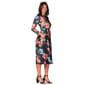 Womens 24/7 Comfort Apparel Black Floral Midi Pocket Dress - image 3