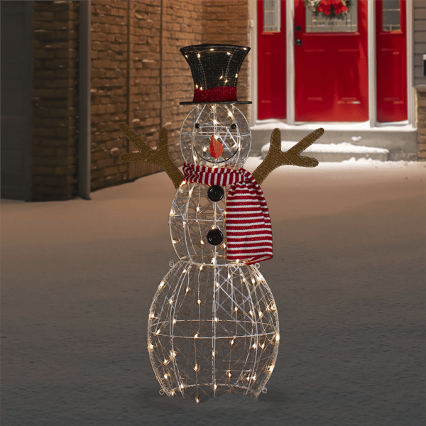 Northlight 48in. LED Top Hat Snowman Outdoor Christmas Decoration