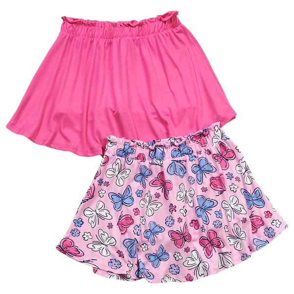 Girls (7-12) BTween(R) 2pk. Solid & Butterfly Paperbag Waist Skorts