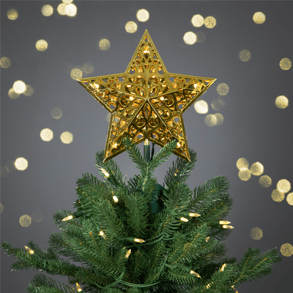 Northlight LED Lighted Gold Star Christmas Tree Topper