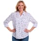 Petite Emily Daniels 3/4 Sleeve Star Roll Tab Sleeve Button Down - image 1