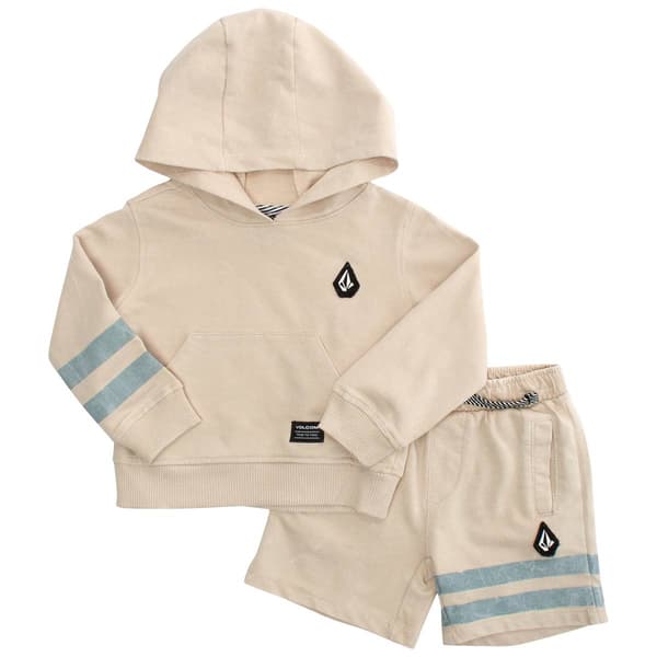Baby Boy &#40;12-24M&#41; Volcom Solid Terry Hoodie & Shorts Set - image 