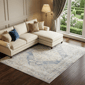 HomeRoots Light Blue Oriental Power Loom Distressed Area Rug - image 1