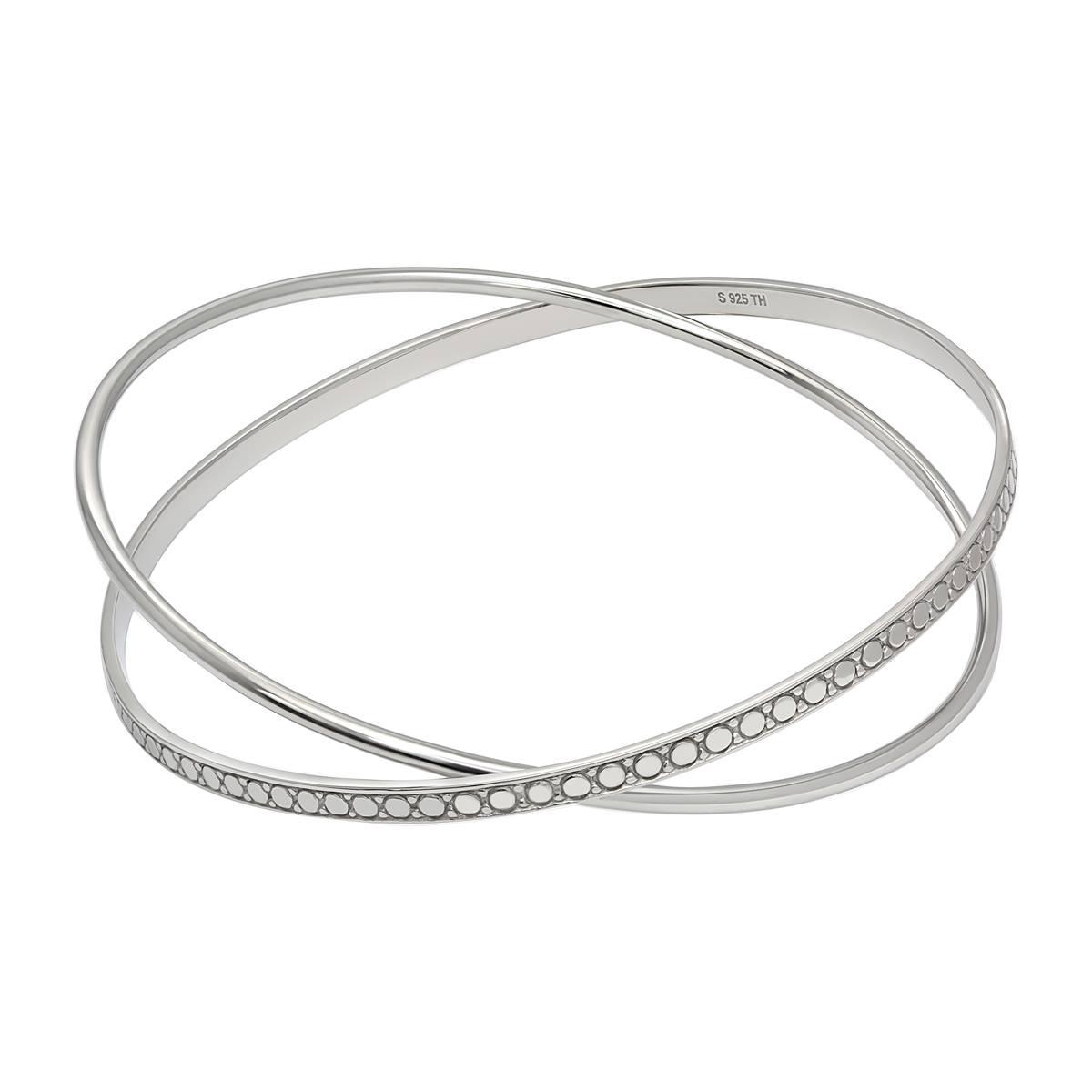 Beaded Sterling Silver Crisscross Bangle Bracelet,New Products : American Fashion Style Bags On Sale