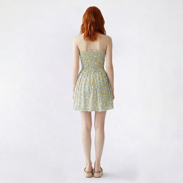 Juniors No Comment Dropwaist Ditsy Floral Smock Romper