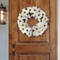 Puleo International 24in. Pre-Lit White Poinsettia Wreath - image 3