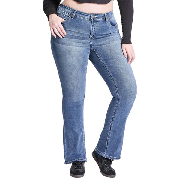Juniors Plus YMI&#40;R&#41; Mid Rise Premium Stitch Bootcut Jeans - image 