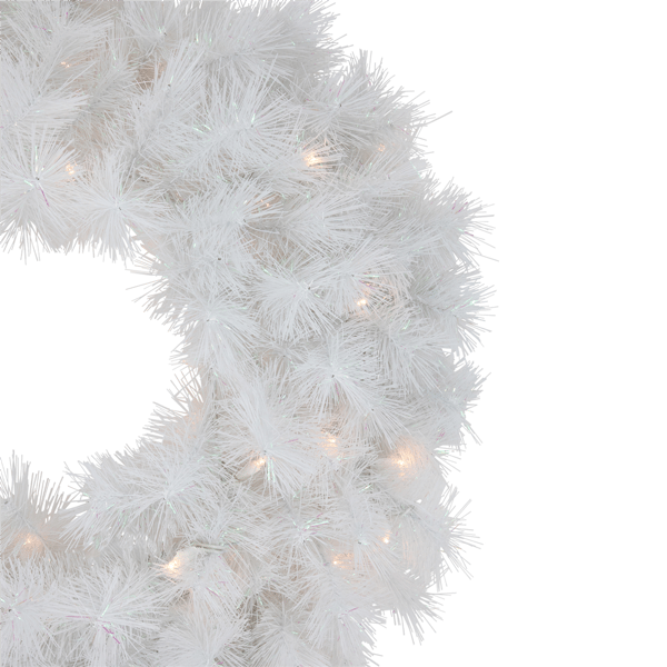 Northlight 24in. LED White Alaskan Pine Christmas Wreath