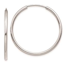Gold Classics(tm) 10kt. White Gold 32mm Endless Hoop Earrings