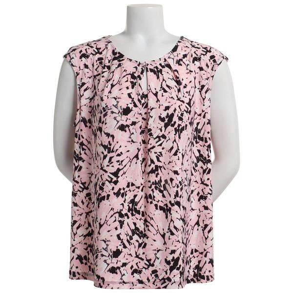 Petite Kasper Sleeveless Floral Cowl Neck Top - image 