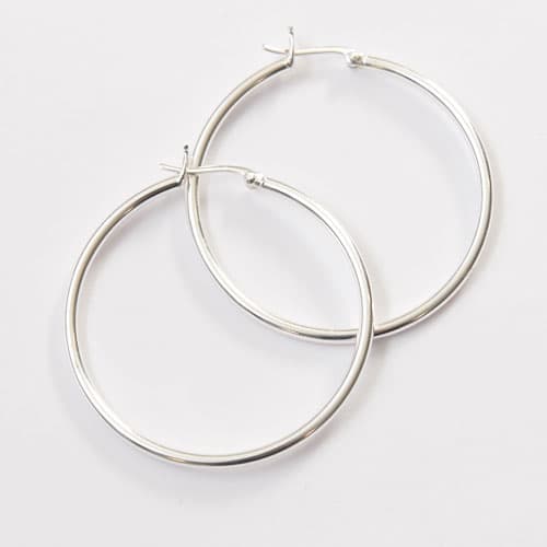 Pure 100 by Danecraft 40mm Click Hoop Earrings - image 