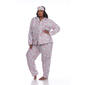 Plus Size White Mark 3pc. Grey Cheetah Pajama Set - image 2
