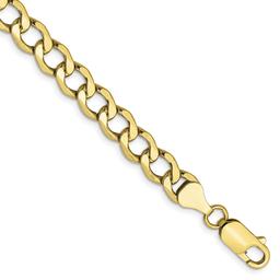 Mens Gold Classics(tm) 10kt 6.5mm 8in. Semi-Solid Chain Bracelet