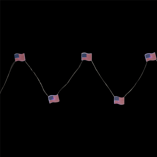Northlight 20ct. Patriotic Americana USA Flag LED Fairy Lights
