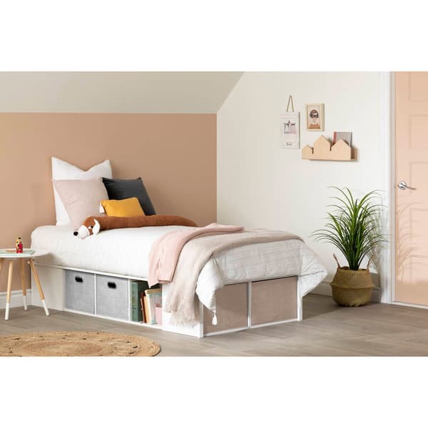South Shore Flexible Platform Bed With Baskets