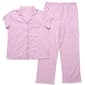 Womens Laura Ashley&#40;R&#41; Stripe Short Sleeve Notch Collar Pajama Set - image 1