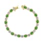 Gianni Argento Gold Plated Emerald Oval Link Bracelet - image 1