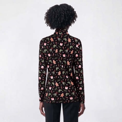 Womens Inner Circle Holiday Icon Turtleneck Tee