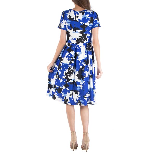 Womens 24/7 Comfort Apparel Short Sleeve A-Line Midi Dress