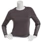 Juniors No Comment Layered Lace Sleeve Tee - image 1