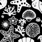 Womens LA Pop Art Sea Shells Word Art V-Neck T-Shirt - image 3
