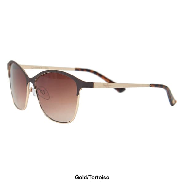 Womens O by Oscar Metal Cat Eye with Enamel Brow Rim Sunglasses