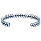 Mens Lynx Stainless Steel Blue Cuff Bangle Bracelet - image 3