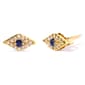 Haus of Brilliance 10kt. Gold Sapphire & Diamond Stud Earrings - image 1