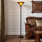 HomeRoots 71in. Rusted Torchiere Brown Dome Shade Floor Lamp - image 2