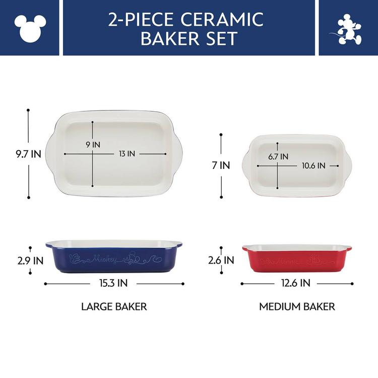 Disney Home Bon Voyage 2pc. Ceramic Baker Set