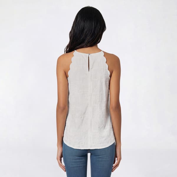 Juniors A. Byer Embroidered Flower Scallop Arm Camisole