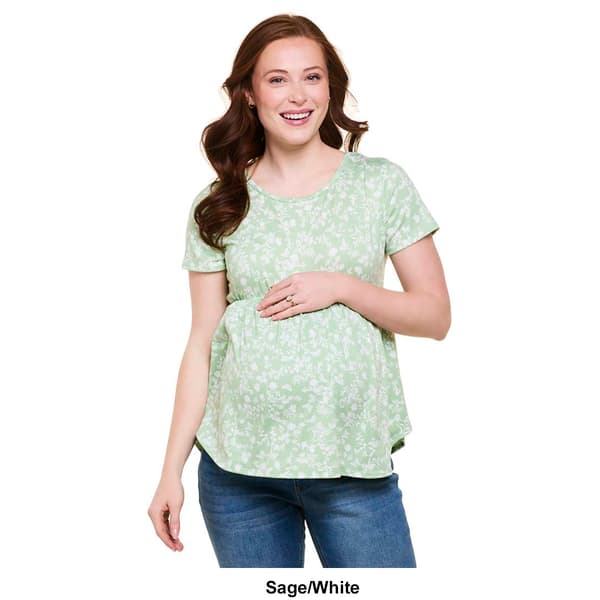 Womens Due Time Short Sleeve Ditsy Crossback Maternity Top