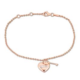 Silver and 18kt. Rose Gold Plated Mom Charm Bracelet