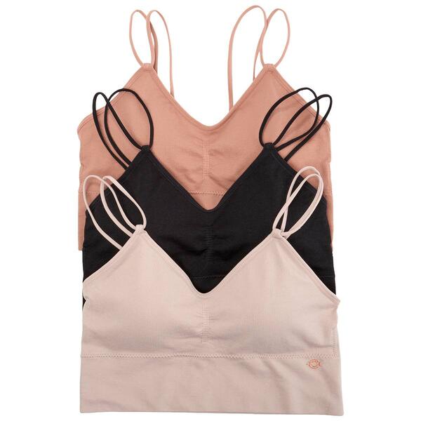 Womens Danskin 3pk. Seamless Rib Longline Bralette DS4795-3PKBH - image 