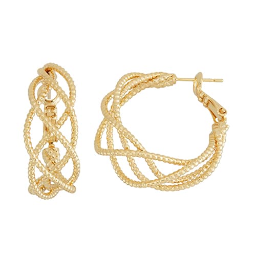 Fine Faux Gold Plated 30mm Hoop Earrings - image 