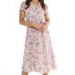 Womens MSK Short Sleeve Floral Pintuck Midi Dress - image 3