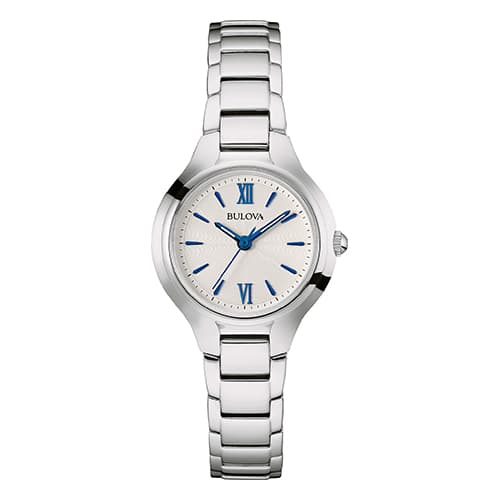 Womens Bulova Steel Blue Accent Dial Bracelet Watch - 96L215