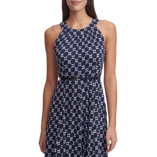 Womens Tommy Hilfiger Sleeveless Halter Neck Chiffon Midi Dress