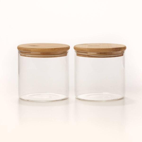 Glass 2pc. 21.9oz. Canister with Bamboo Lid - image 