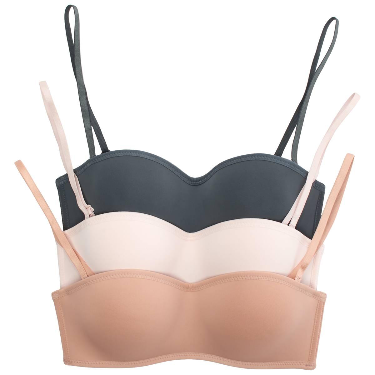 Open Video Modal for Juniors Rene Rofe(R) 3pk. Bandeau Convertible Bras B36009H3-RMT