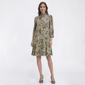 Womens Emma & Michele 3/4 Sleeve Paisley Ruffle Hem Shift Dress - image 1